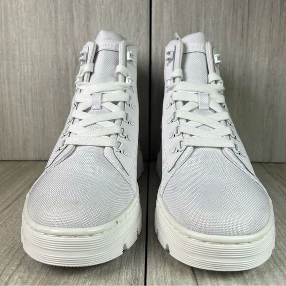 NEW Dr. Martens Docs Combs White Canvas Lace Up Combat Boot Shoes Women’s Size 9 - Picture 6 of 10